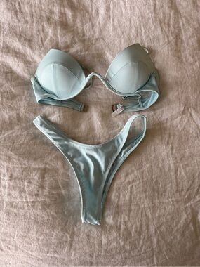 White Fox Boutique Light Blue Push-Up Bikini Set